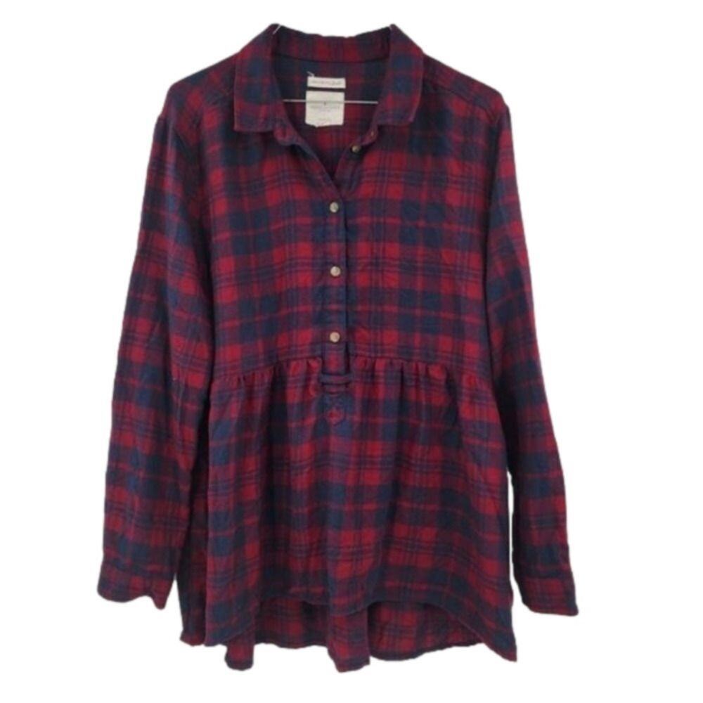 AMERICAN EAGLE Plaid Ahh-Mazingly Soft Long Sleeve Shirt Womens Size Medium M